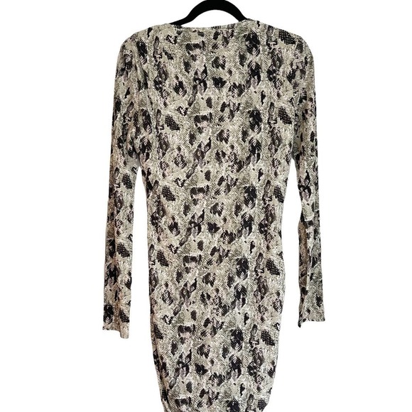 Rag & Bone Tan Snake Poppy Draped Mini Dress Long Sleeve Women's Size M NWT - Picture 4 of 11